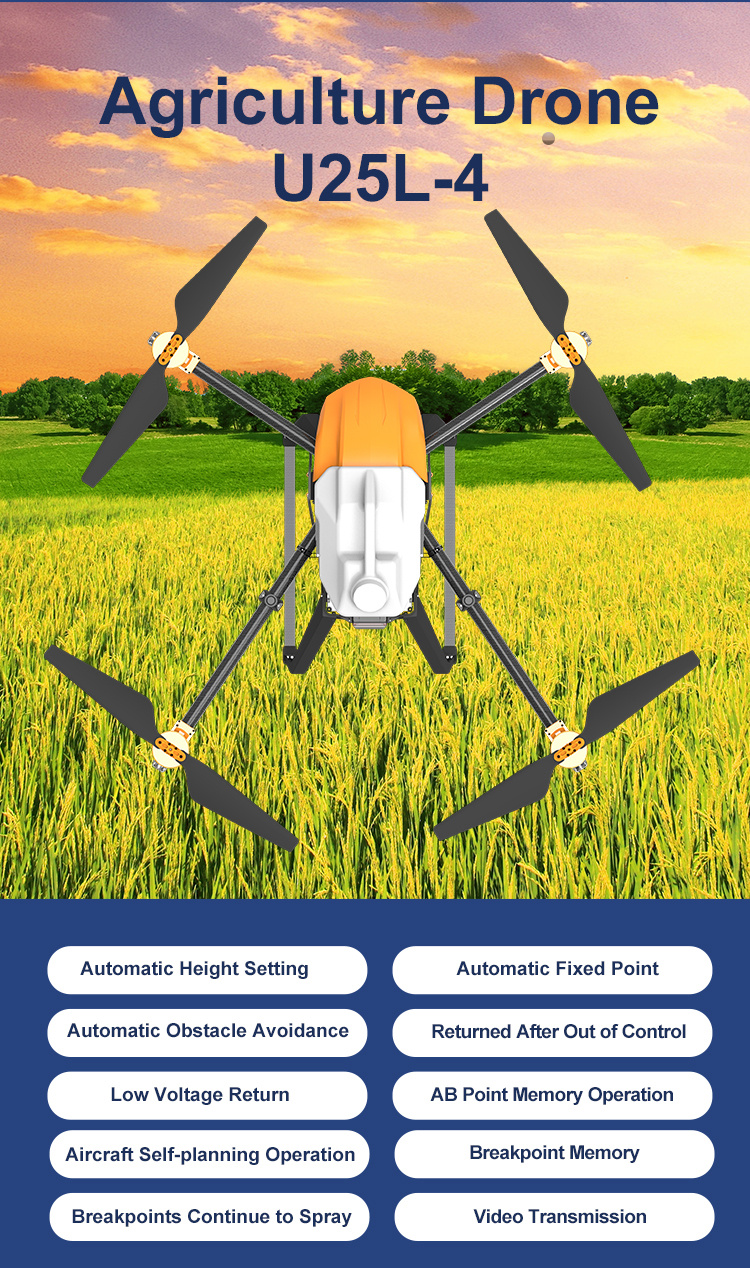 Agricultural drone spraying taking off